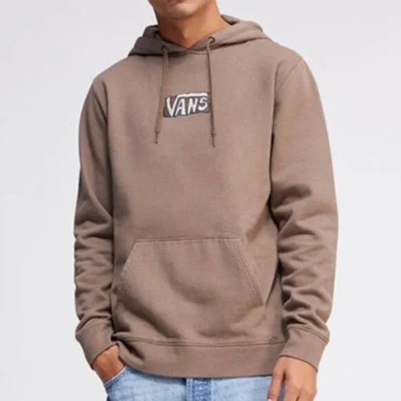 Vans Pullover Hoodie Embroidered Logo Boxy Fit Casual Comfy Brown Small - Picture 2 of 9